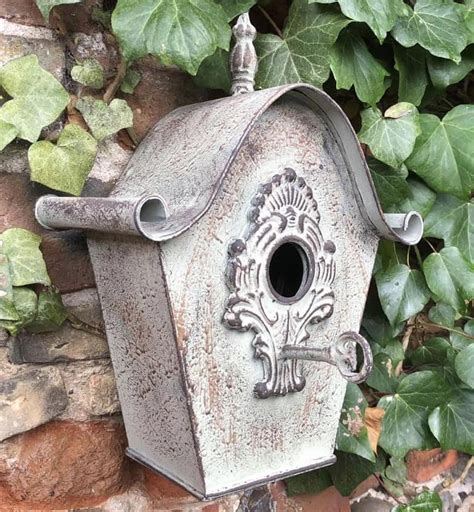 metal hanging bird houses|rustic metal bird houses.